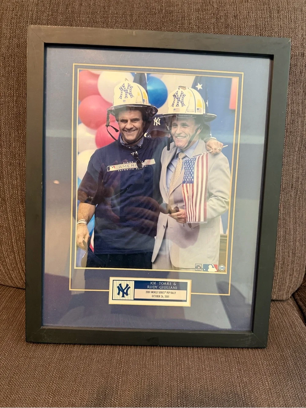 framed photo features former New York Yankees